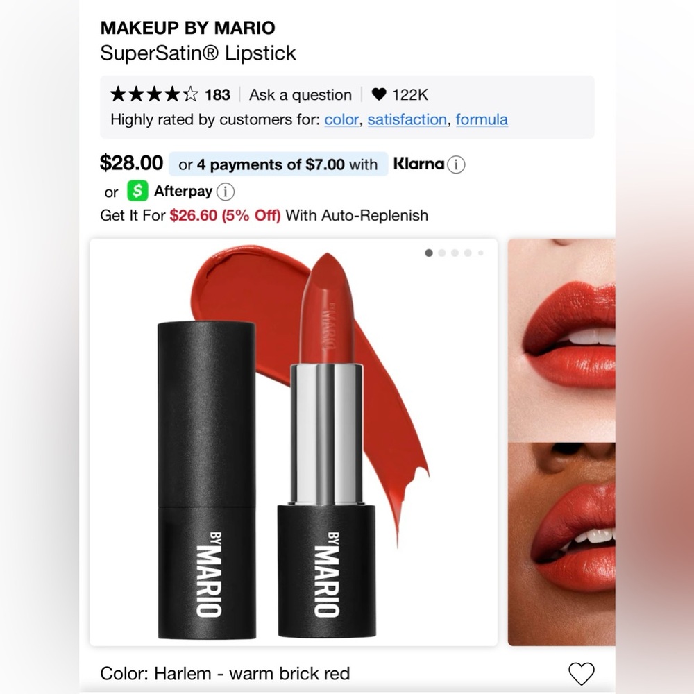 MAKEUP BY MARIO SUPERSATIN LIPSTICK - Color: Harlem